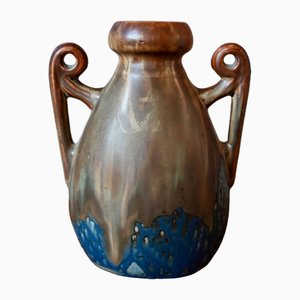 Art Nouveau Blue Vase attributed to Gilbert Méténier, 1890s