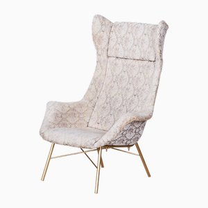 Mid-Century Steel & Laminate Wing Chair attributed to Miroslav Navratil, 1950s