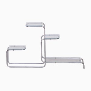 Bauhaus Flower Stand in Chrome & Glass, 1930s