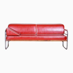 Bauhaus Sofa in Beech & Leather attributed to Thonet, 1930s