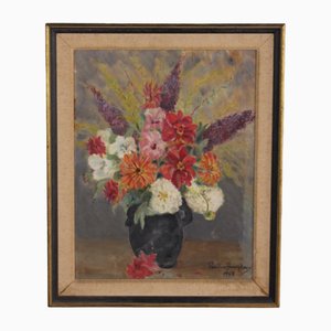 Pauline Bomphrey, Natura morta di fiori estivi, 1953, Olio su tela
