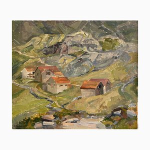 Berthe Dubois, Mountain Village, 1946, Oil on Canvas