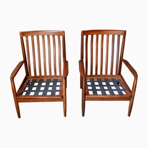 Skandinavische Teak Armlehnstühle von Grete Jalk, 2er Set