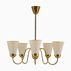 Swedish Modern Chandelier in Brass from Bergboms, 1940s