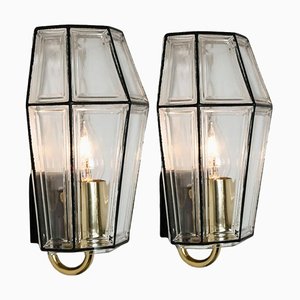 Six Iron and Bubble Glass Sconces Wall Lamps attributed to Limburg, 1960s