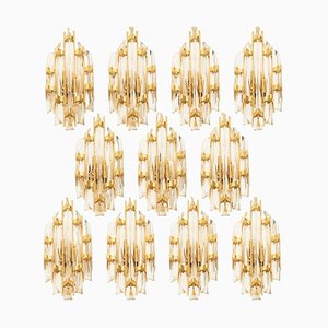 Murano Glass and Gold-Plated Sconce in the style of Venini, Italy, 1975