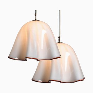 Lampada a sospensione Fazzoletto grande in vetro di Murano attribuita a JT Kalmar, anni '60