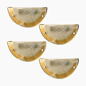 Murano Brass and Glass Wall Light attributed to Egon Hillebrand for Hille, 1975