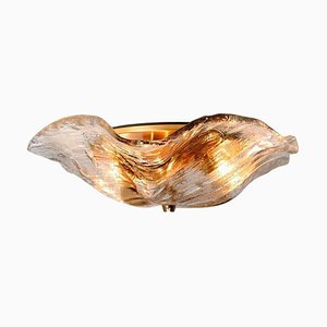Amber and Clear Flush Mount attributed to J. T. Kalmar for Kalmar, Austria, 1960s
