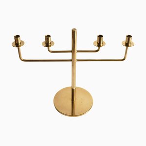 Scandinavian Modern Brass Candelabra by Hans-Agne Jakobsson, Markaryd, 1960s