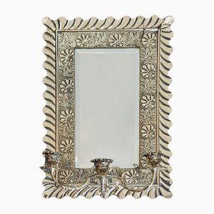 Specchio da parete piccolo con cornice in ottone