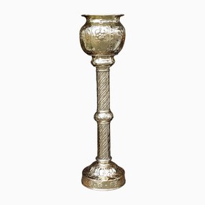 Victorian Embossed Copper Jardiniere on Stand