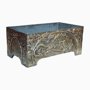 Large 19th Century Chinese Zinc Lined Brass Trough Planter