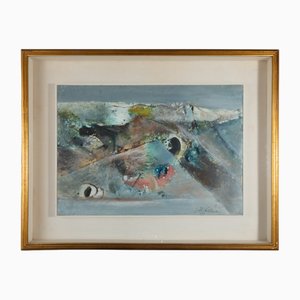 Ibrahim Kodra, Composizione, 1964, Tecnica mista su carta telata