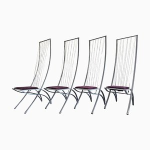 Postmoderne Skulpturale Harfe Esszimmerstühle von Dietrich Design, 1980er, 4er Set