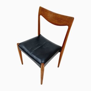 Chaise Vintage en Teck et Cuir par Rastad & Relling, Norvège, 1960s
