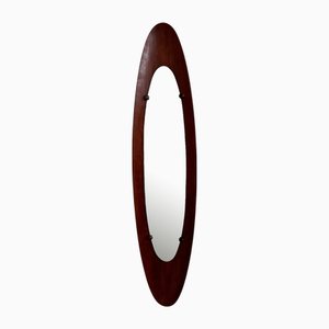 Italian Teak Bentwood Wall Mirror, 1950s