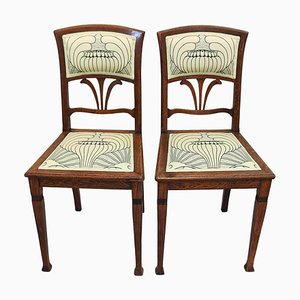 Chaises d'Appoint Art Nouveau en Chêne, 1890s, Set de 2