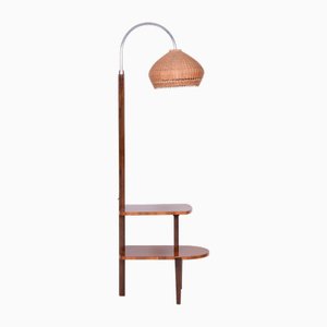 Lampada da terra Art Deco in noce attribuita a J. Halabala per Up Závody, Repubblica Ceca, anni '30