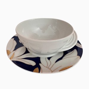 Tazza da tè Cupola Fiorella con piattino di Mario Bellini per Rosenthal Studio Linie, Germania, anni '90, set di 2