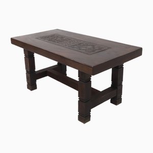 Handgeschnitzter asiatischer Vintage Esstisch aus Holz, 1920er