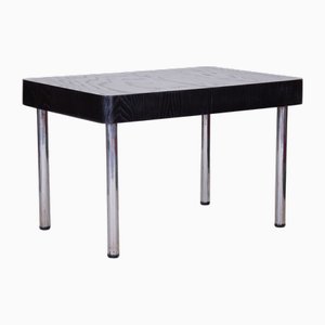 Bauhaus Extendable Dining Table in Oak Veneer and Chrome, 1930s