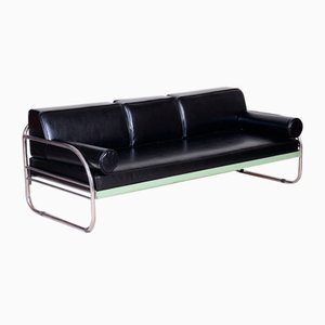 Bauhaus Sofa in Leather by Robert Slezak, 1930s