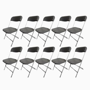 Vintage Industrial Folding Chairs from Samsonite, Set of 10