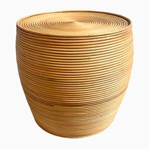 Rattan Drum Side Table, 2010s