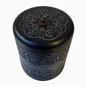 Scatola da tè antica, Svezia in legno intagliato a mano