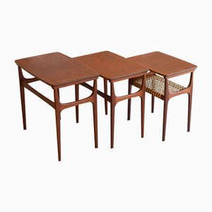 Vintage Danish Teak Nesting Tables by Erling Torvits for Heltborg Møbler, 1950s, Set of 3