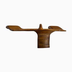 Sculptural Wall Mounted Table in Ash Wood, Netherlands, 1970s