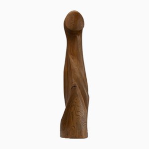 Abstract Oak Sculpture from LM, France, 1960s