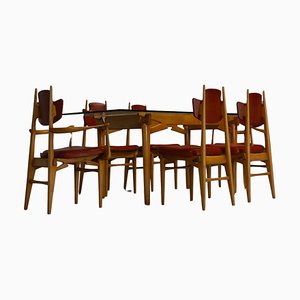 Dining Set by Laurens Bisscheroux for Gio Ponti, the Netherlands, 1956, Set of 7