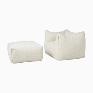 Set of Bambole Lounge Chair & Ottoman by Mario Bellini for B&B Italia / C&B Italia, 1972