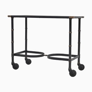 Vintage French Serving Trolley by Jacques Adnet, 1950s