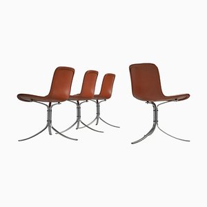 Dänische PK9 Stühle von Poul Kjærholm, 1960er, 4er Set
