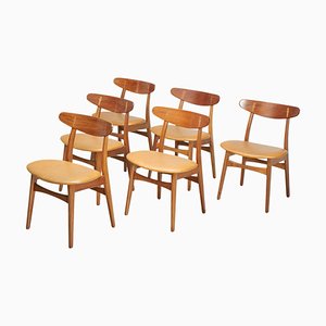 Sedie da pranzo CH30 di Hans J. Wegner, anni '50, set di 6
