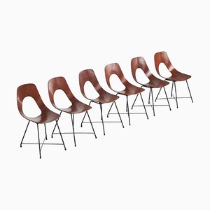 Ariston Dining Chairs by Augusto Bozzi for Saporiti, 1954, Set of 6