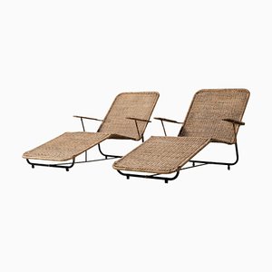 Set of Rattan Lounge Chairs by Carlo Hauner and Martin Eisler, 1955