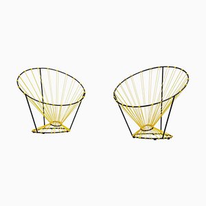 ARP Guariche Motte Mortier zugeschriebene Coquetier Stühle, Frankreich, 1955, 2er Set