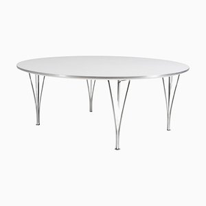 Piet Hein & Bruno Mathsson zugeschriebener runder Couchtisch für Fritz Hansen, 2000er