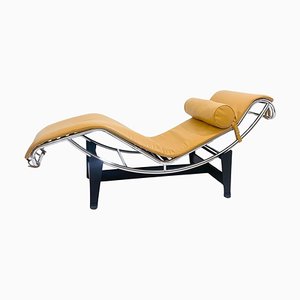 Lc4 Chaise longue de Le Corbusier pour Cassina, Cuir Cognac, Italie, 2000