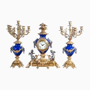Set Triptyque d'Horloges Impériales Style Louis XV, Set de 3