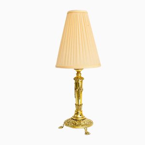 Historistische Tischlampe mit Stoffschirm, Wien, 1890er