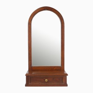 Französischer Art Deco Wandschrank aus Eiche mit Spiegel und Schublade, 1930er