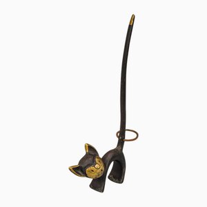 Porte Bretzel Figurine Chat en Laiton par Walter Bosse pour Herta Baller, 1950