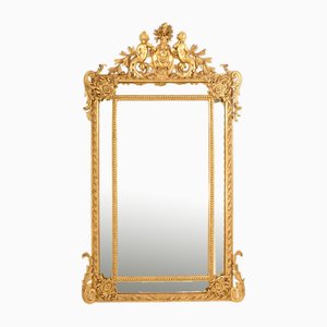 Antique Wall Mirror with Volutes and Putti