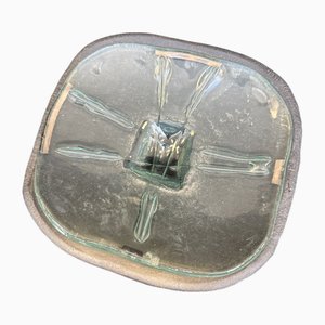 Table Bowl in Ceramic with Glass and Steel Inlay by Jean Fradin, 1970