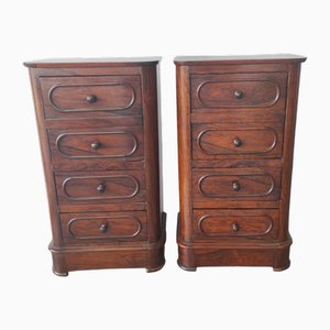 Vintage Nachttische aus Holz, 2er Set